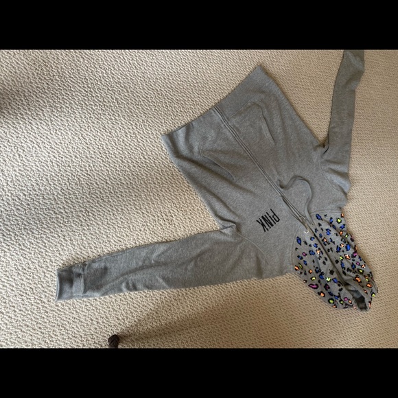 Love pink full zip leopard multicolour hoodie new Victoria secret multicolour - Picture 2 of 4